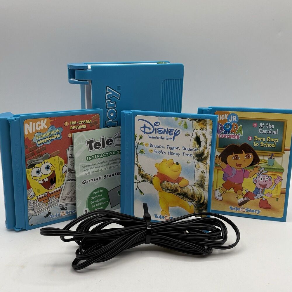 Vintage Tele Story Interactive Story Book System Dora SpongeBob Winnie The Pooh